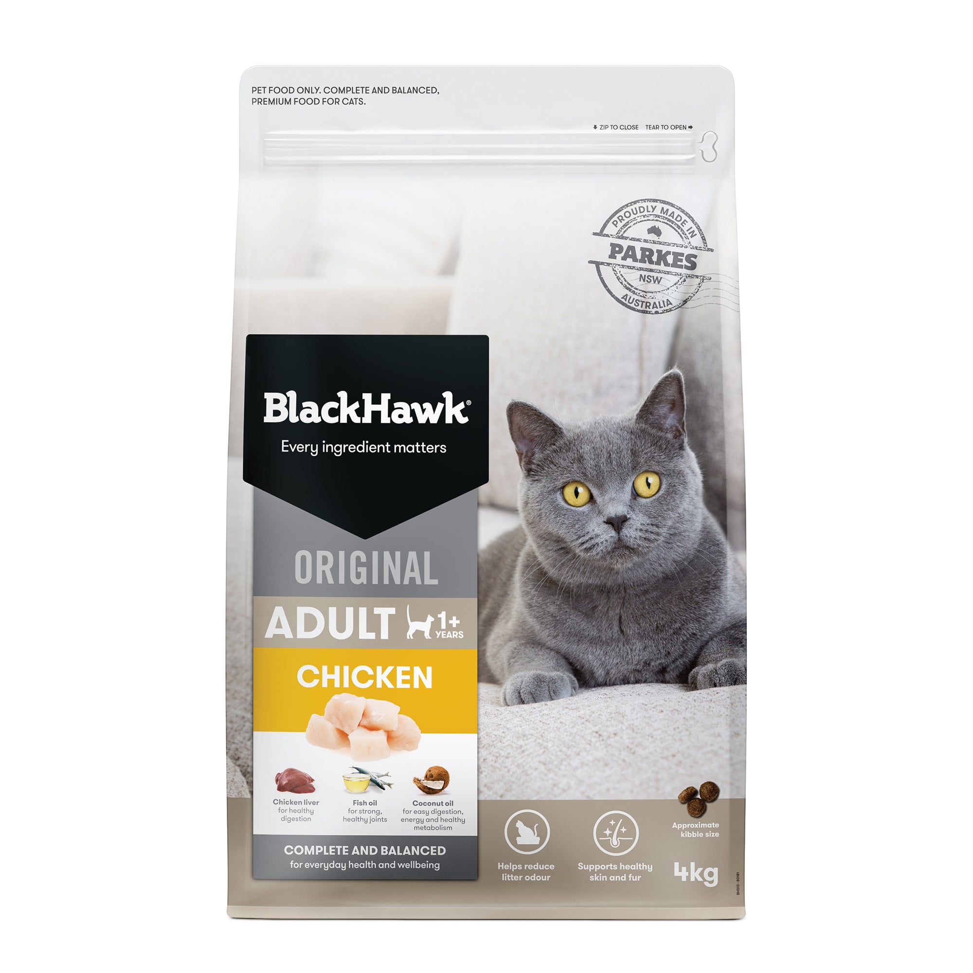 Black Hawk Original Adult Chicken Dry Cat Food 4kg