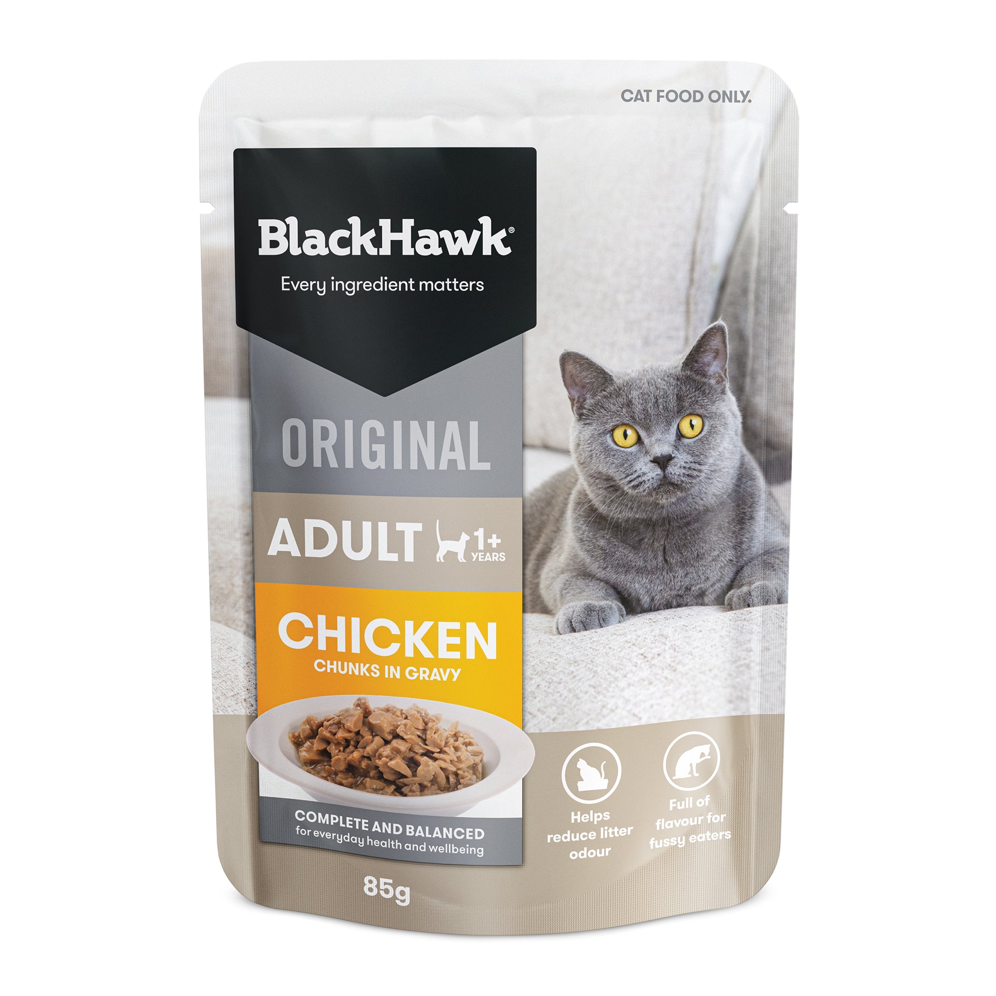 Black Hawk Original Cat Chicken in Gravy Cat Wet Food 85g x 12