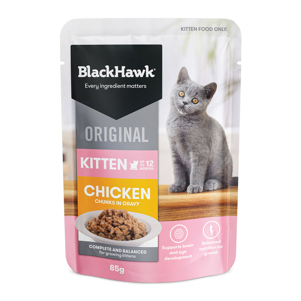 Black Hawk Original Kitten Chicken in Gravy Cat Wet Food 85g x 12