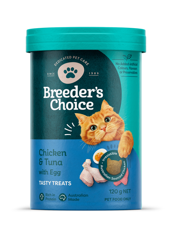 Breeder's Choice Cat Treats Chicken Tuna & Egg 120g