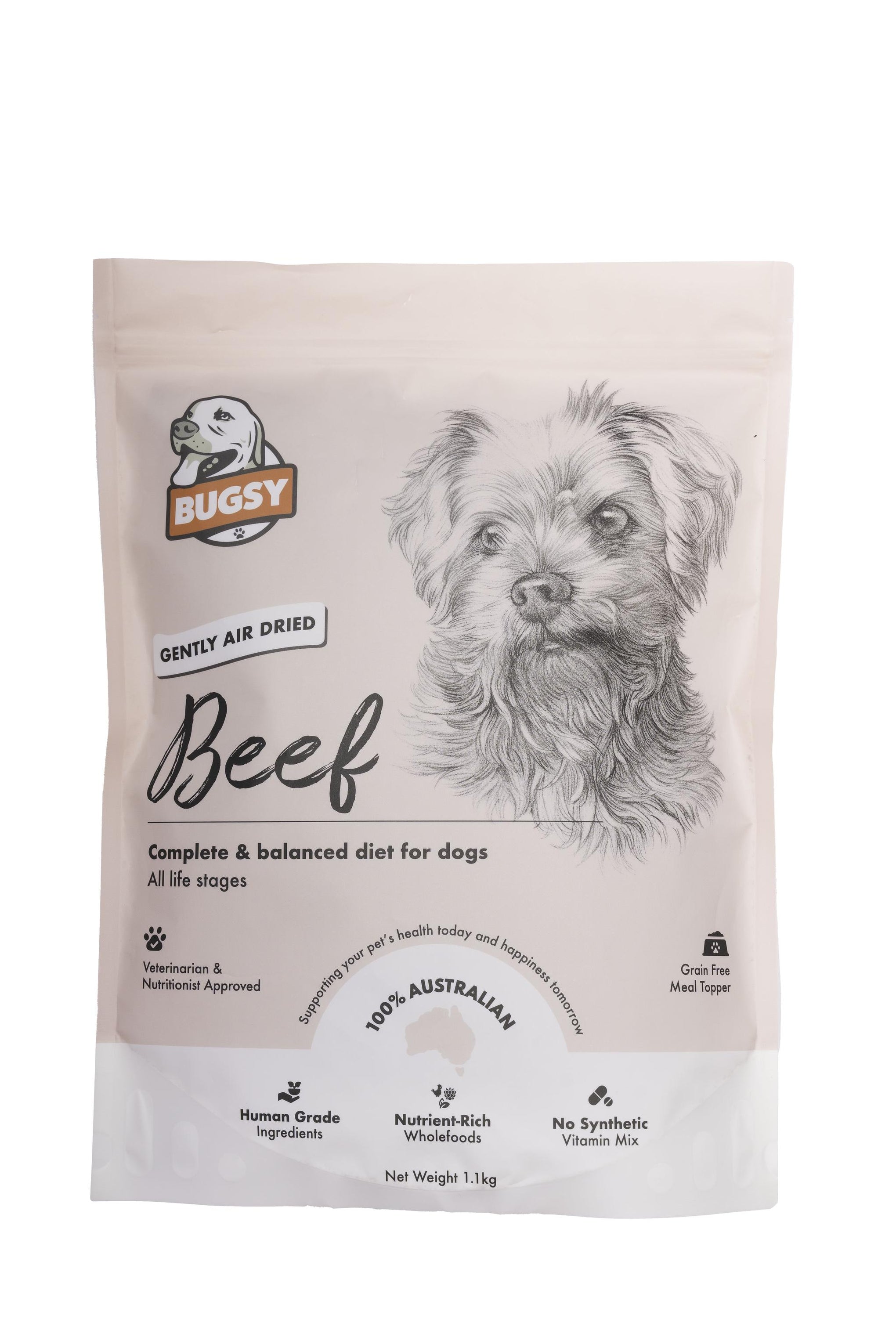 Bugsy Air Dried Dog Food Beef