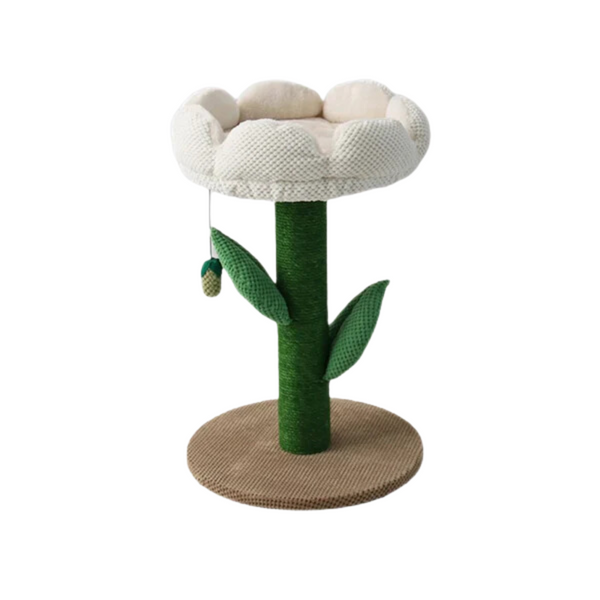 CATIO Camelia Flower Cat Scratching Tree White
