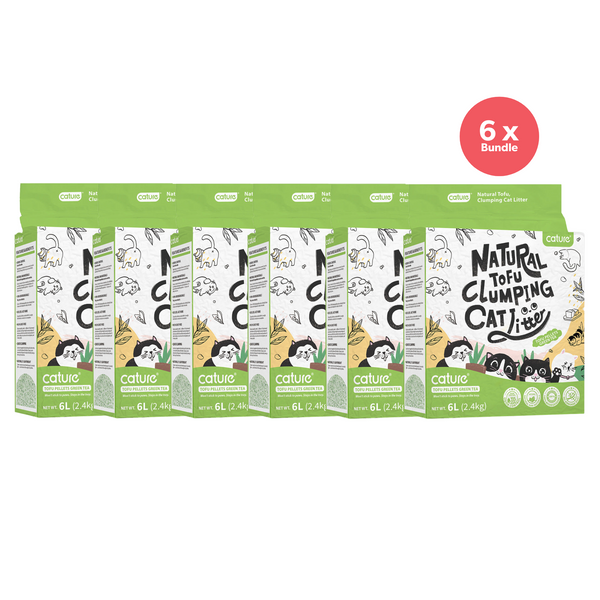 Cature Natural Tofu Clumping Green Tea Cat Litter 2.4kg x 6