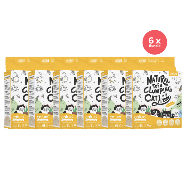 Cature Natural Tofu Clumping Milky Cat Litter 2.4kg x 6