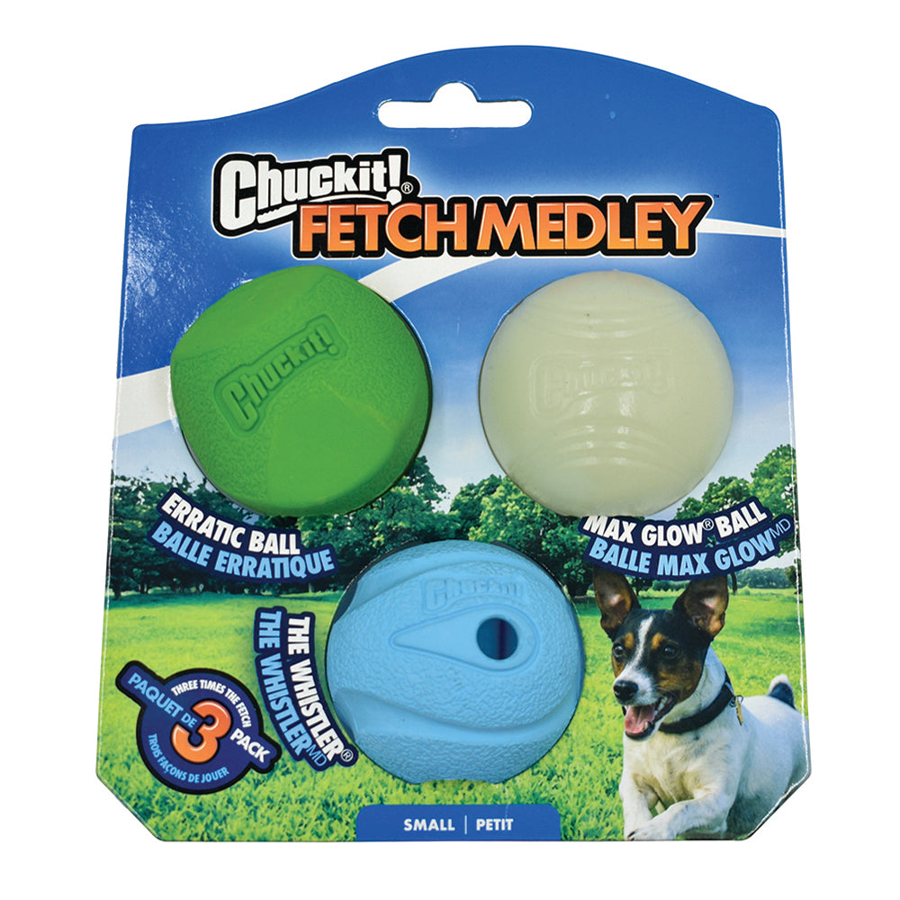 Chuckit Fetch Medley Balls Small Dog Toy 3 Pack