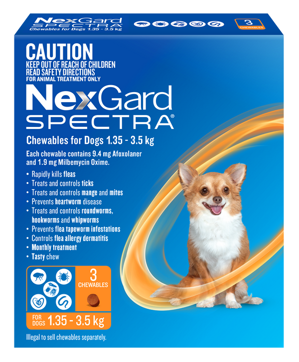 NexGard SPECTRA Very Small Dog Chews 1.35-3.5kg
