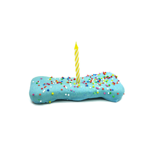 Doggy Fun Food Individual Birthday Bone Dog Treat Blue