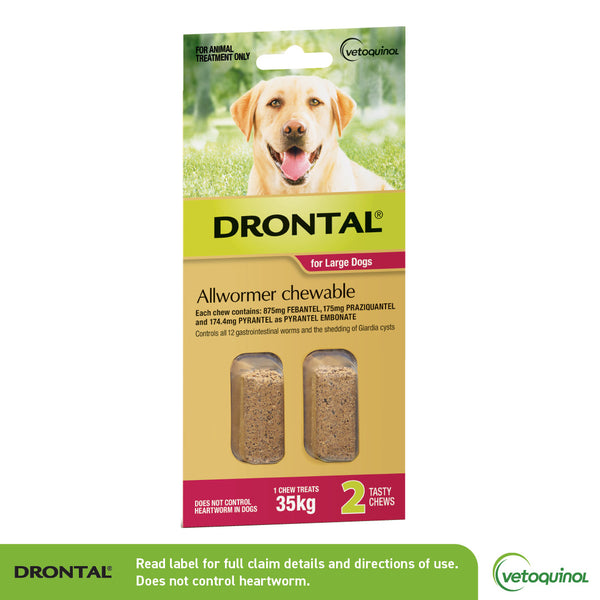 Drontal All Wormer Large Dog Chews 35kg 2 Pack