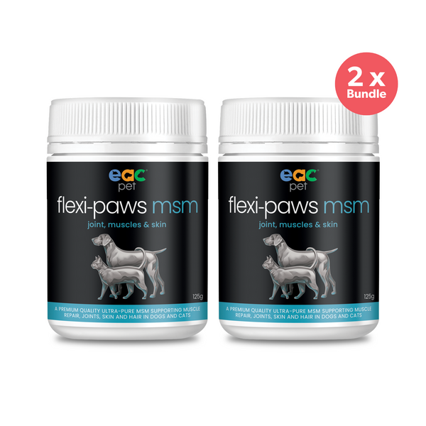 EAC Animal Care Flexi-Paws Ultra Pure MSM Joint Supplement for Dogs and Cats 125g x 2