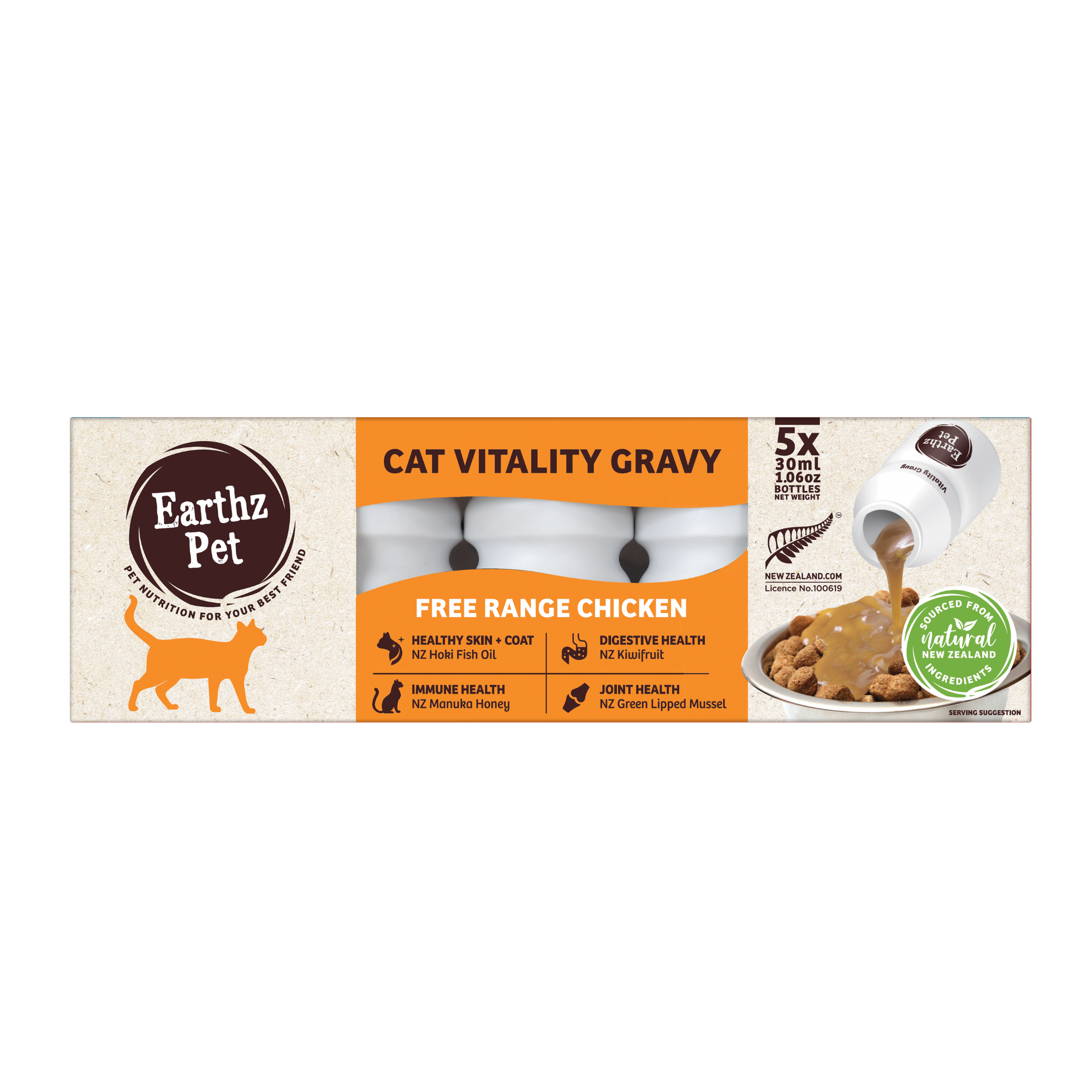 Earthz Pet Cat Vitality Gravy Chicken 30ml x 5