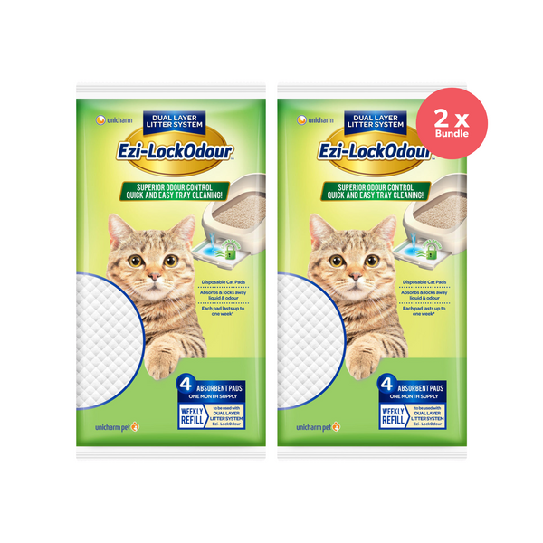 Ezi-LockOdour Dual Layer Cat Litter System Absorbent Cat Pads 4pk x 2