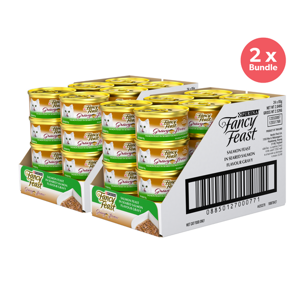 Fancy Feast Gravy Lovers Salmon Feast in Seared Salmon Flavour Wet Cat Food 85g x 48
