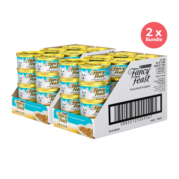 Fancy Feast Grilled Tuna Feast in Gravy Wet Cat Food 85g x 48