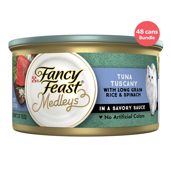 Fancy Feast Medleys Tuna Tuscany With Long Grain Rice And Garden Greens Adult Wet Cat Food 85g x 48