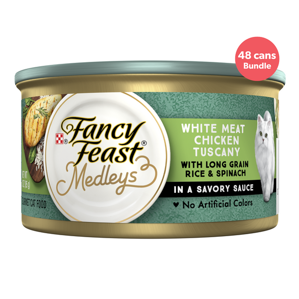 Fancy Feast Medleys White Meat Chicken Tuscany Adult Wet Cat Food 85g x 48