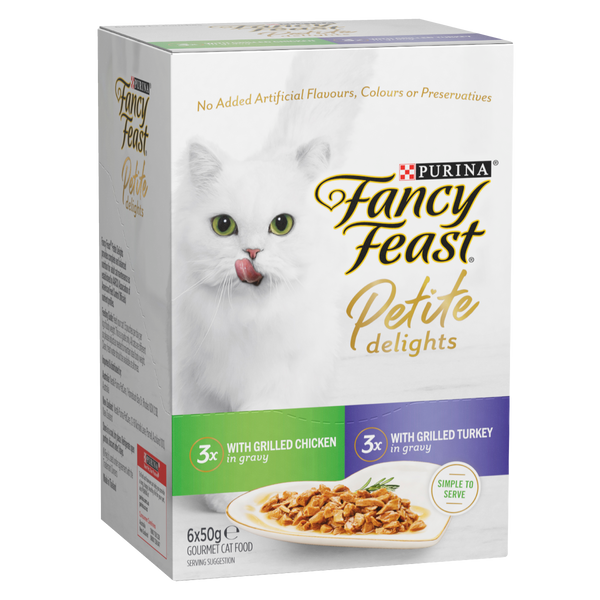 Fancy Feast Petite Delights Chicken Turkey Variety Pack Adult Wet Cat Food 50g x 6