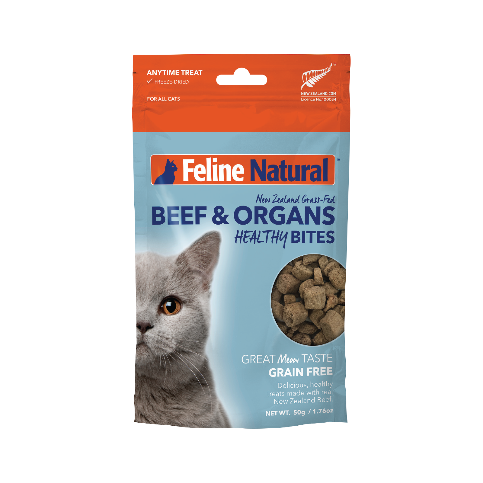 Feline Natural Grain Free Freeze Dried Cat Treats Beef 50g