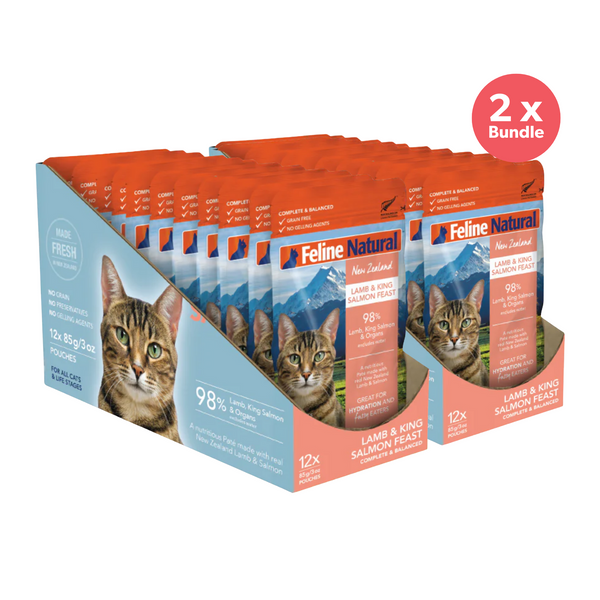 Feline Natural Grain Free Pouches Lamb & Salmon Feast 85g x 24