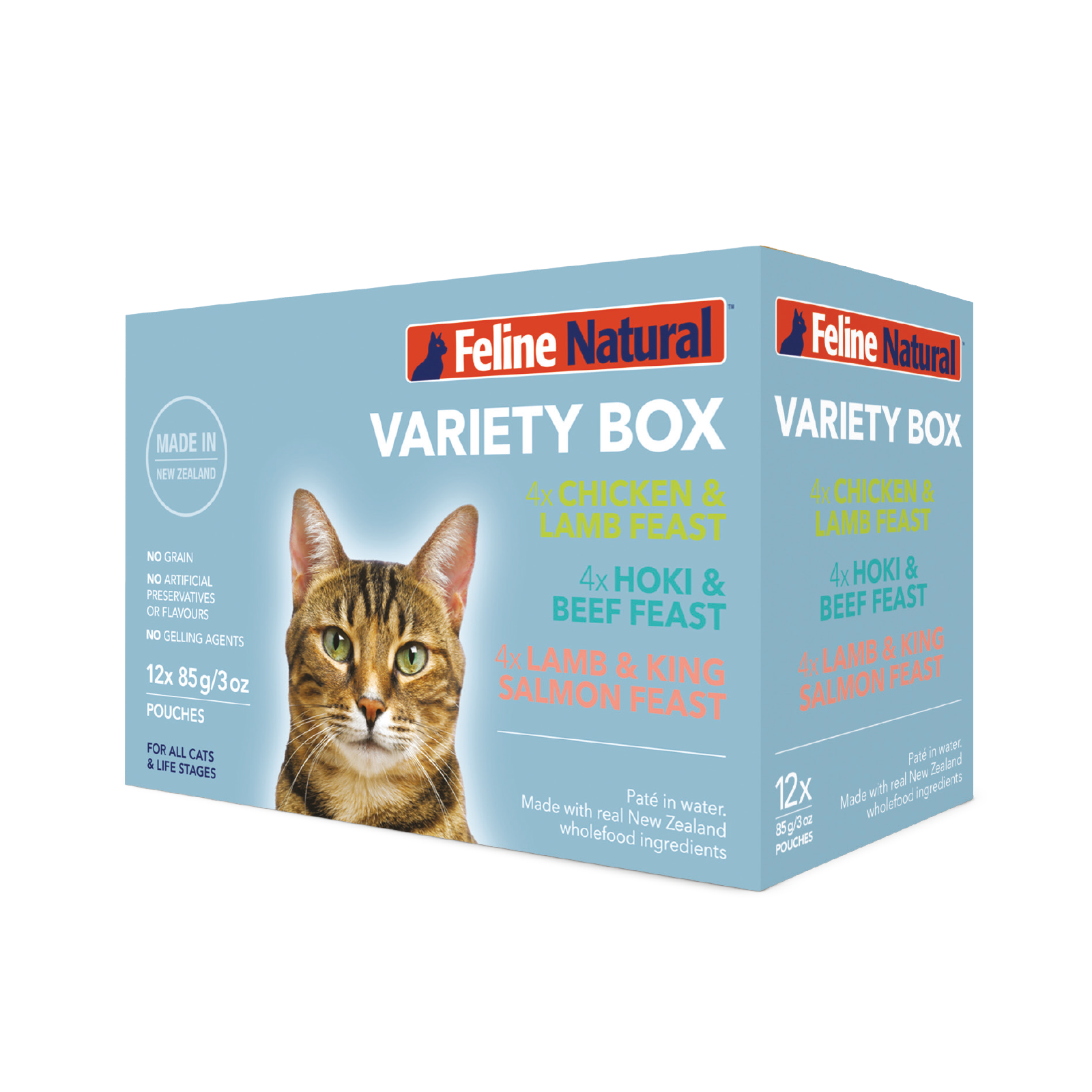 Feline Natural Grain Free Pouches Variety Box 85g x 12