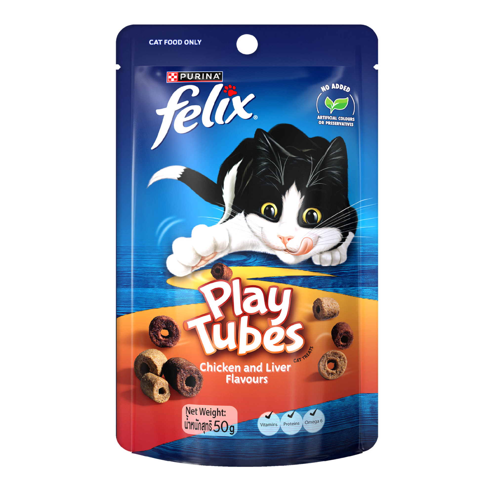 Felix Play Tubes Chicken & Liver Cat Treats 50g x 8