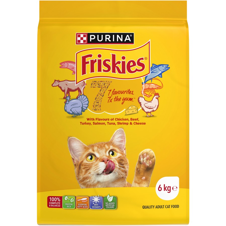 Friskies 7 Flavours Adult Dry Cat Food 6kg