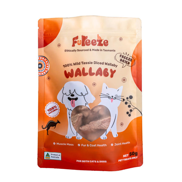 Fureeze Freeze Dried Wallaby Tasmanian Made Treats For Cats & Dogs 50g