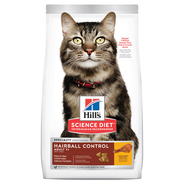 Hill's Science Diet Adult 7+ Senior Hairball Control Senior Dry Cat Food 4kg
