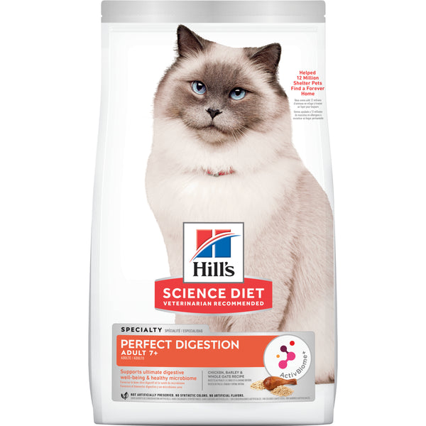 Hill's Science Diet Adult 7+ Senior Perfect Digestion Dry Cat Food 2.72kg