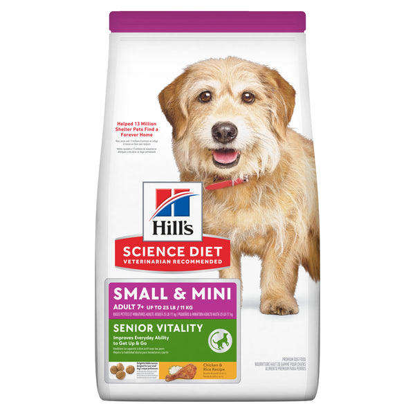 Hill's Science Diet Adult 7+ Senior Vitality Small and Mini Dry Dog Food 1.58kg
