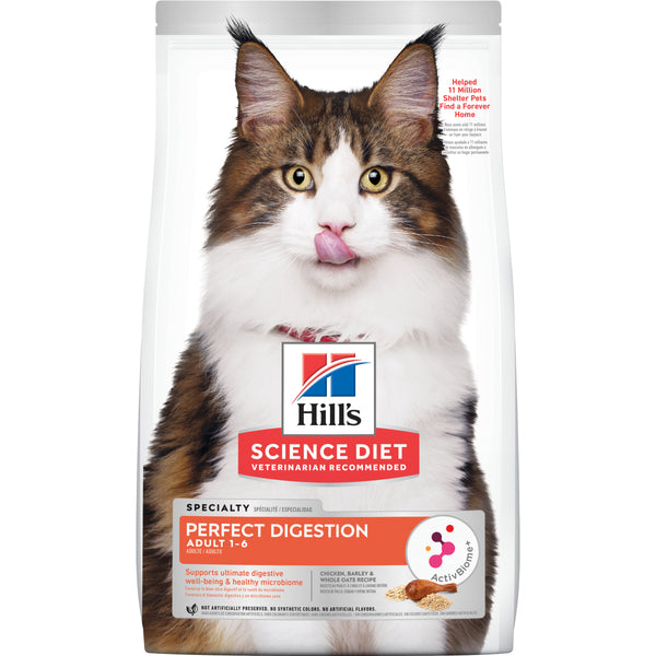 Hill's Science Diet Adult Perfect Digestion Dry Cat Food 1.58kg
