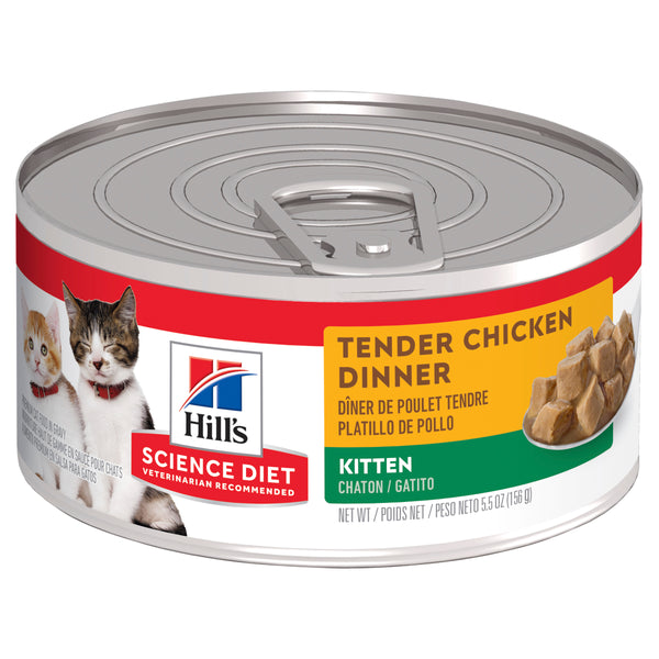 Hill's Science Diet Kitten Tender Chicken Dinner Canned Cat Food 156g x 24