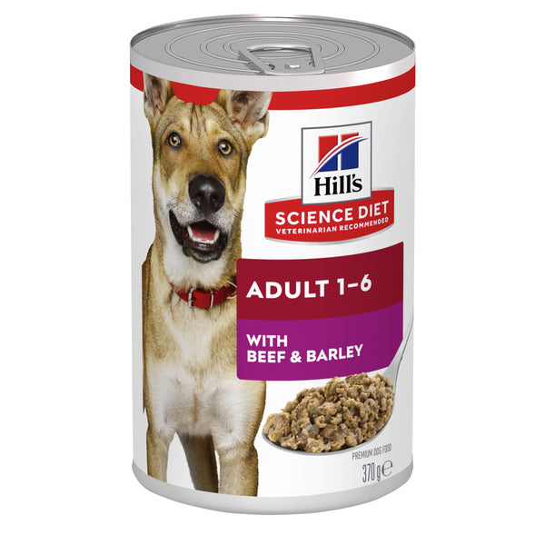 Hill's Science Diet Adult Beef & Barley Canned Dog Food 370g x 12