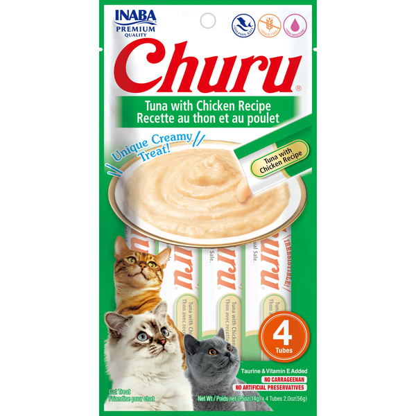 Inaba Cat Treat Churu Puree Tuna With Chicken 56g