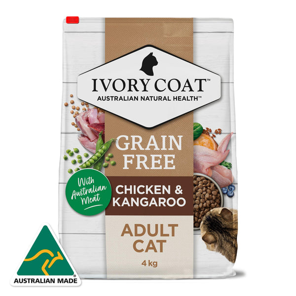 Ivory Coat Adult Grain Free Chicken & Kangaroo Dry Cat Food 4kg
