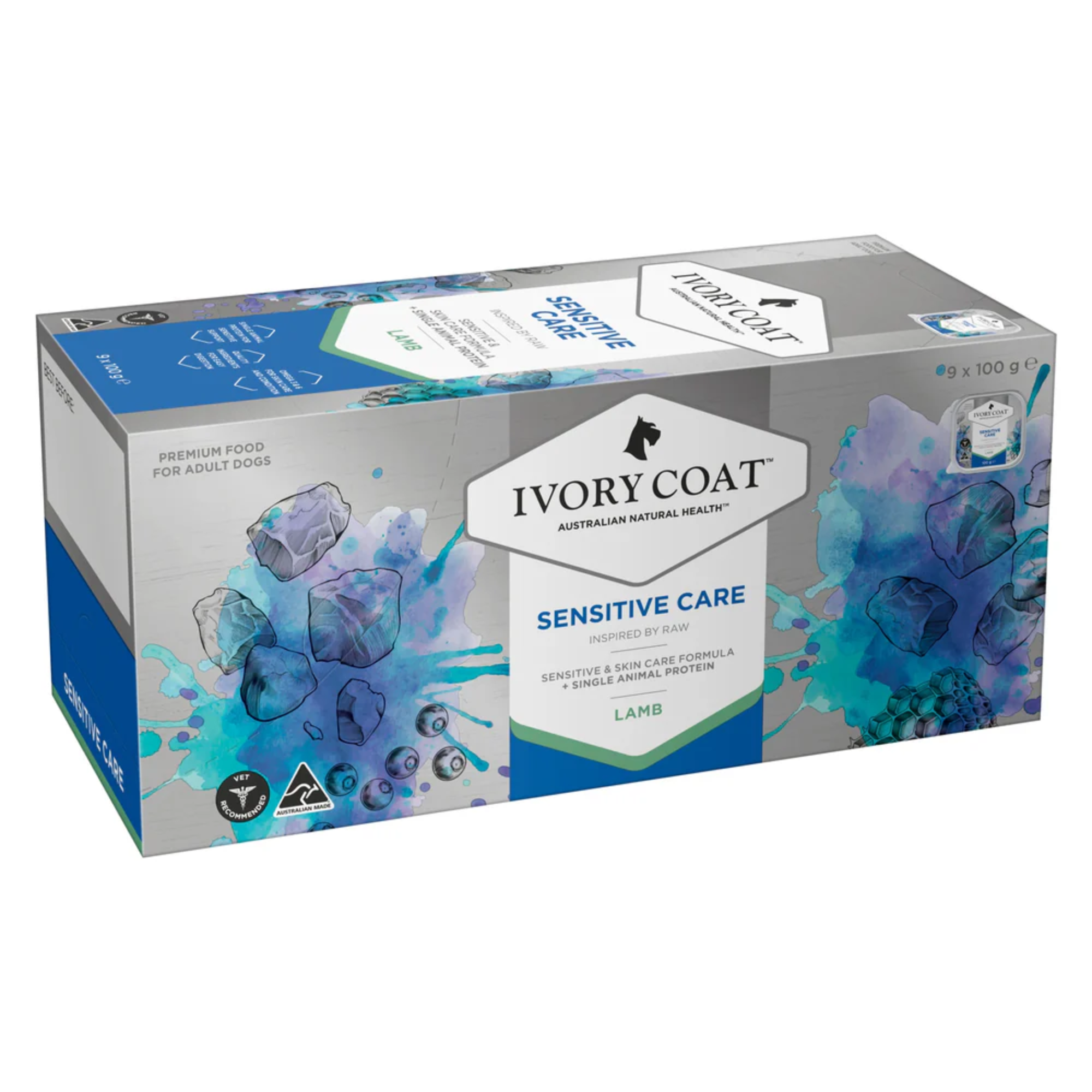 Ivory Coat Inspired By Raw Sensitive Care Lamb Wet Dog Food 100g x 9