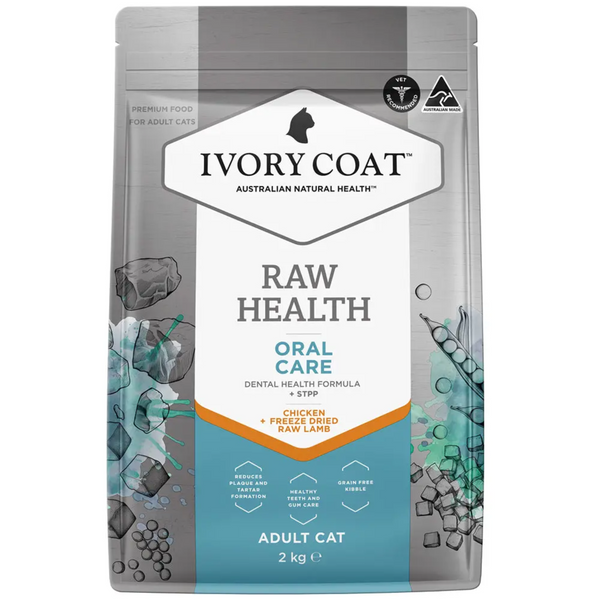 Ivory Coat Raw Health Cat Oral Care Chicken and Freeze Dried Lamb Dry Cat Food