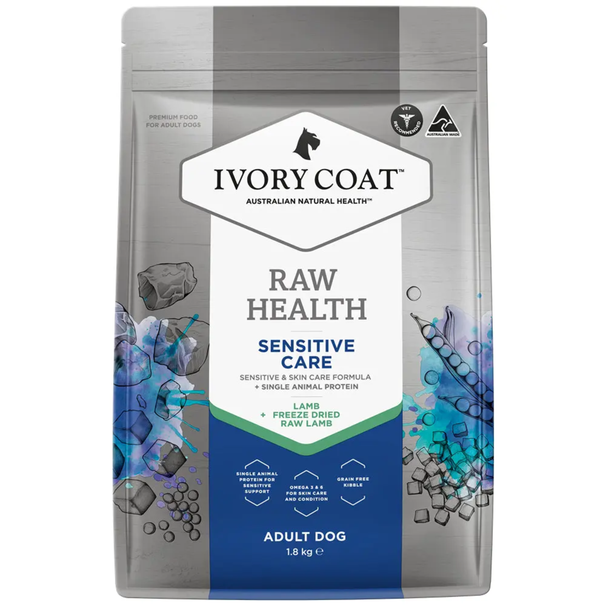 Ivory Coat Raw Health Dog Sensitive Care Lamb Dry Dog Food