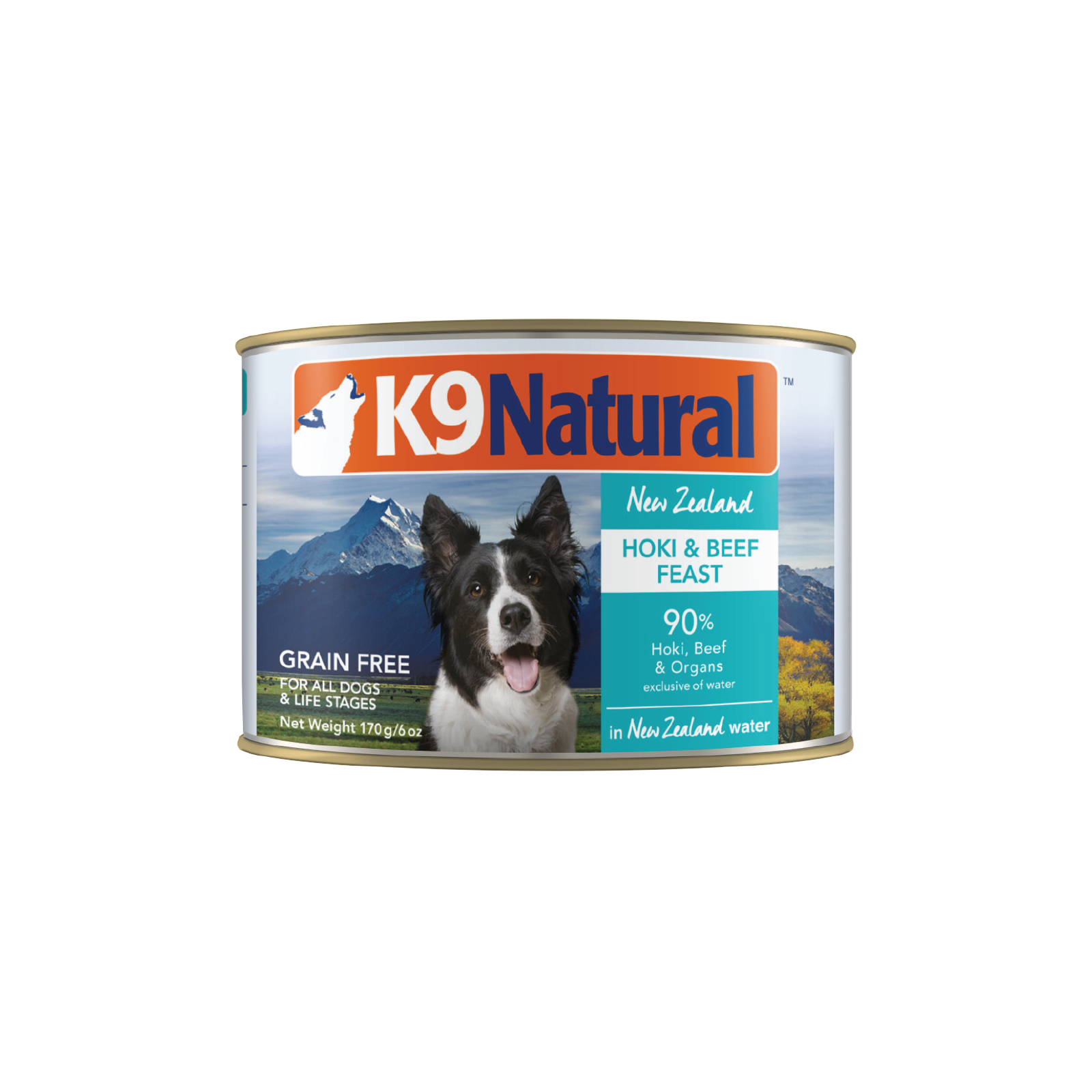 K9 Natural BPA Free & Gelatin Free Dog Food Hoki & Beef Single Can 170g
