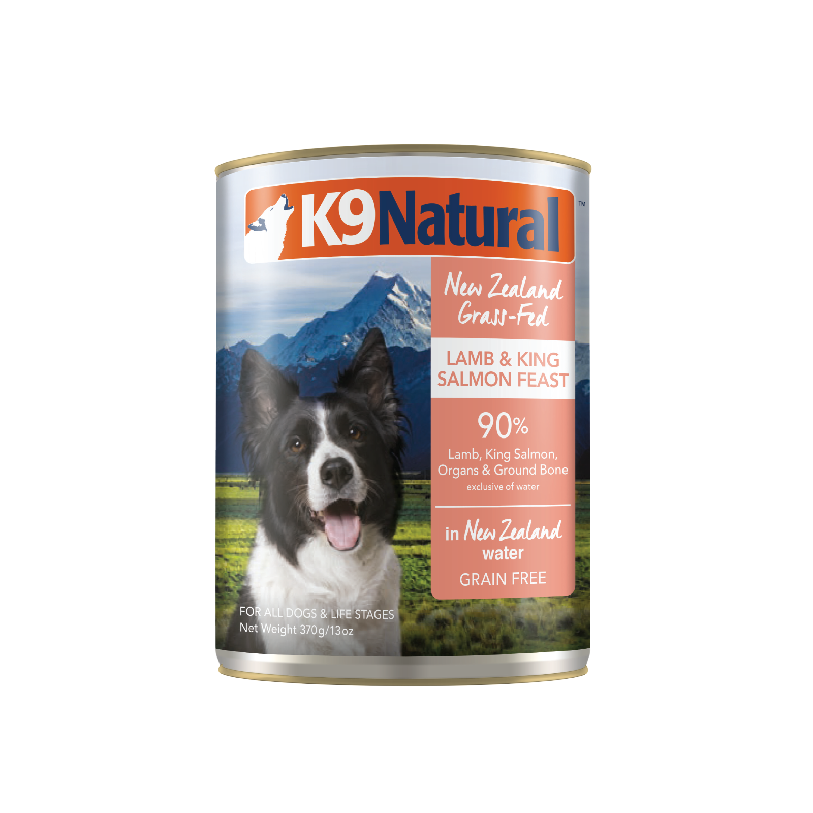 K9 Natural BPA Free & Gelatin Free Dog Food Lamb & Salmon Single Can 370g