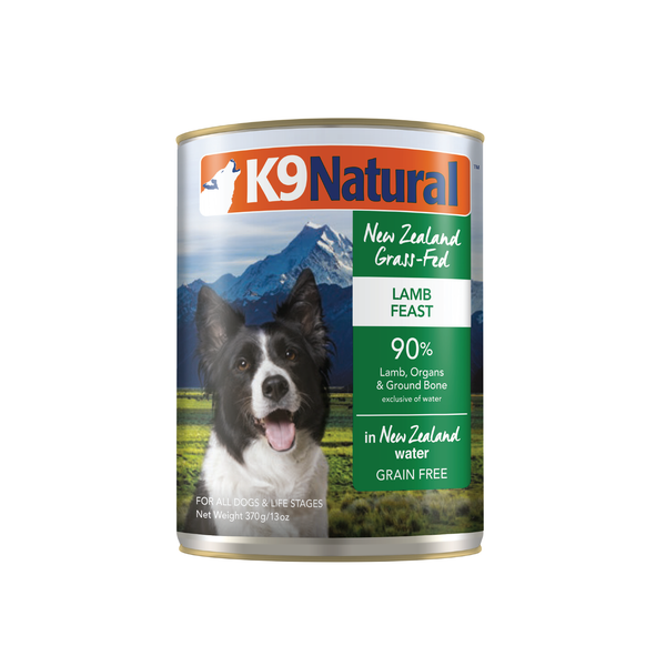 K9 Natural BPA Free & Gelatin Free Dog Food Lamb Single Can 370g