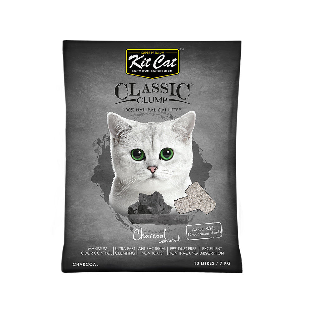 Kit Cat Bentonite Clumping Cat Litter Charcoal 10L