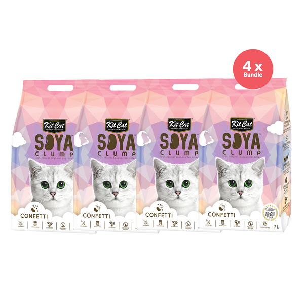 Kit Cat Soya Clumping Cat Litter Confetti 7L x 4