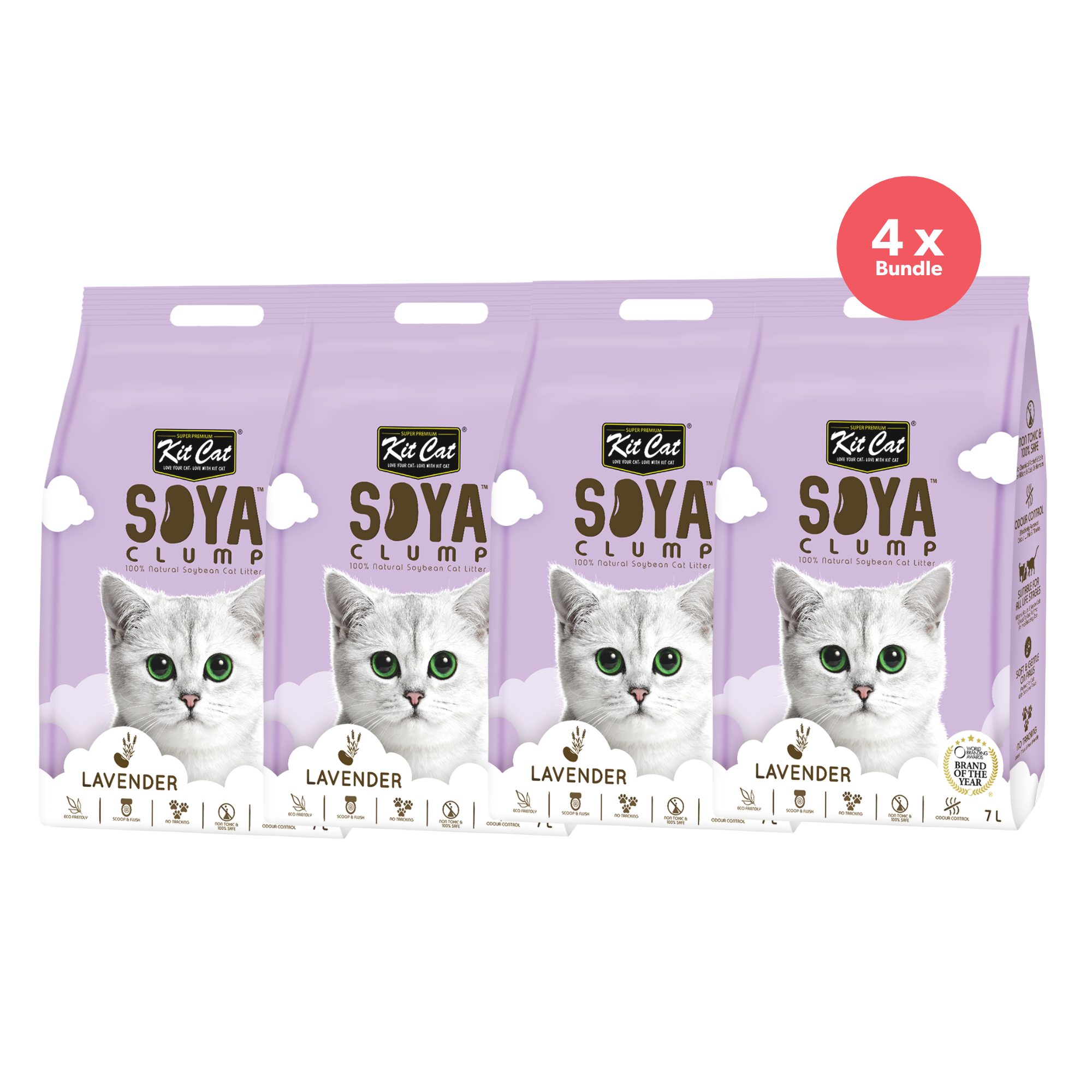 Kit Cat Soya Clumping Cat Litter Lavender 7L x 4