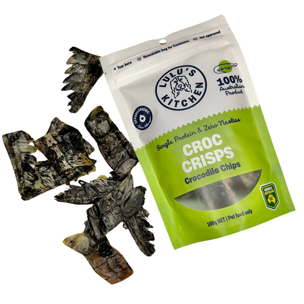 Lulu's Kitchen Croc Crisps Crocodile Chips Dog Treat 100g