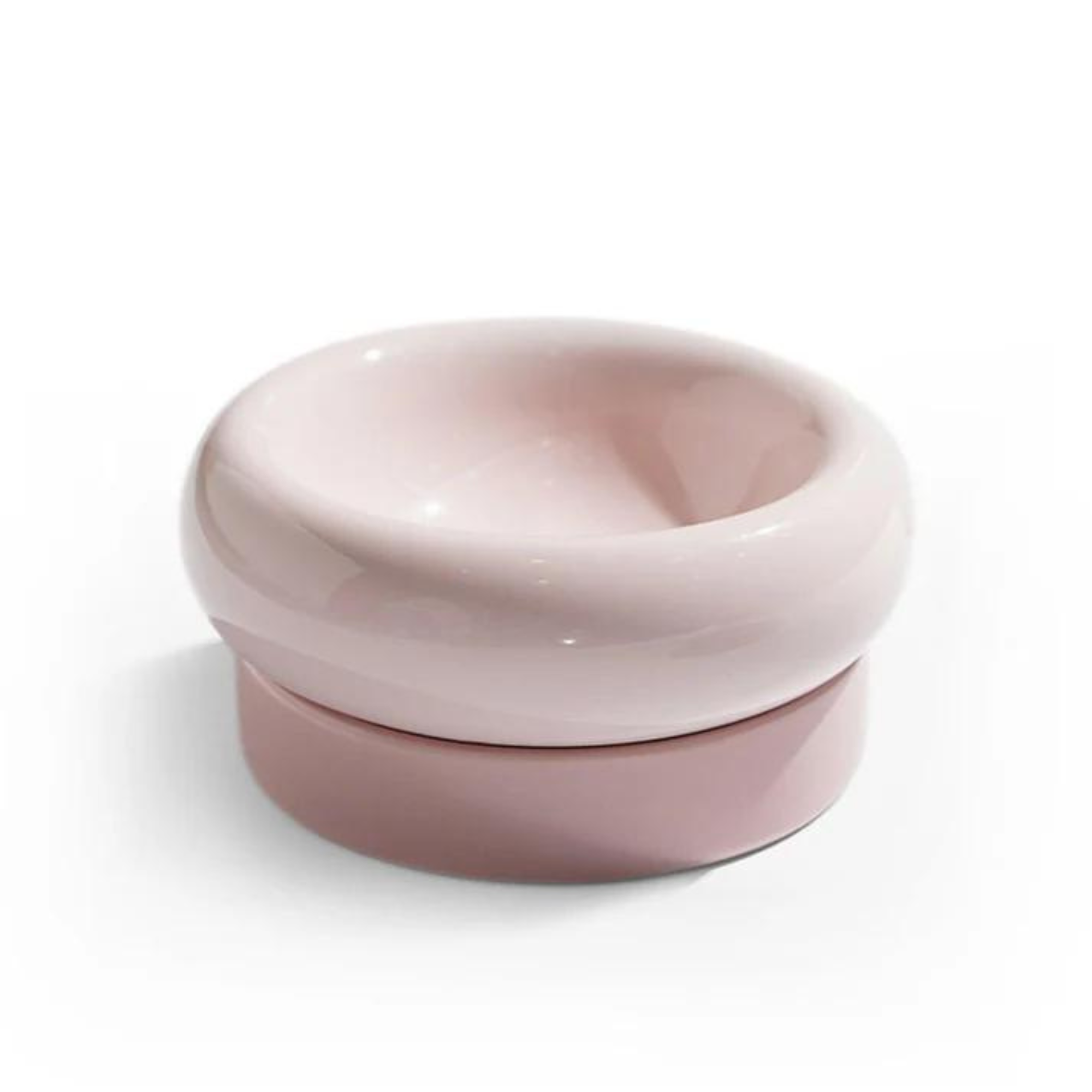 Makesure Dual Layer Ceramic Pet Bowl Pink