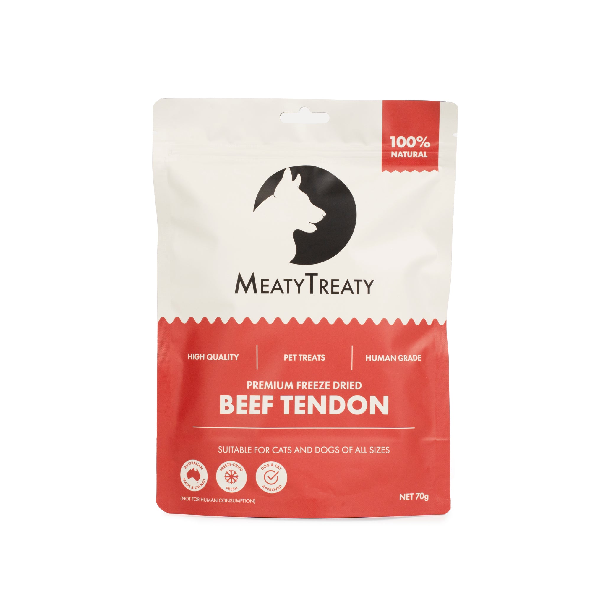 Meaty Treaty Australian Freeze Dried Beef Tendon Dog Treats 70g