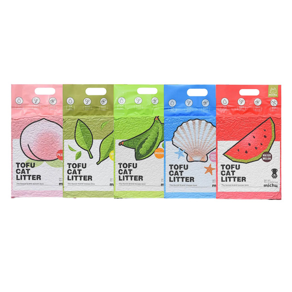 Michu Clumping Tofu Cat Litter 5 x 6L Rainbow Pack