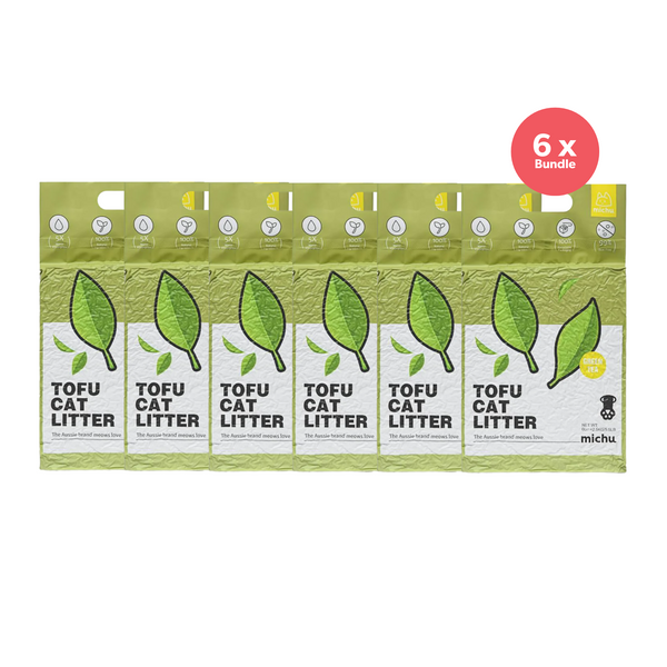 Michu Natural Clumping Cat Green Tea 6L x 6