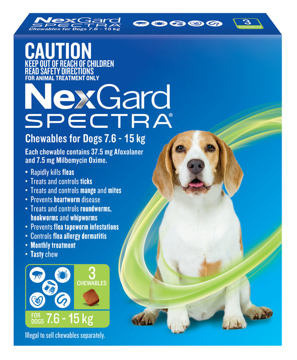 NexGard SPECTRA Medium Dog Chews 7.6-15kg