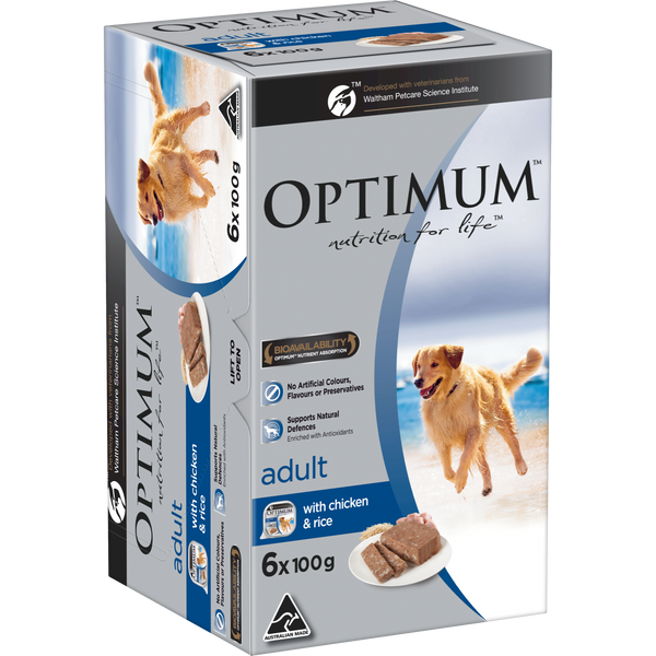 Optimum Dog Adult Chicken & Rice 100g x 6